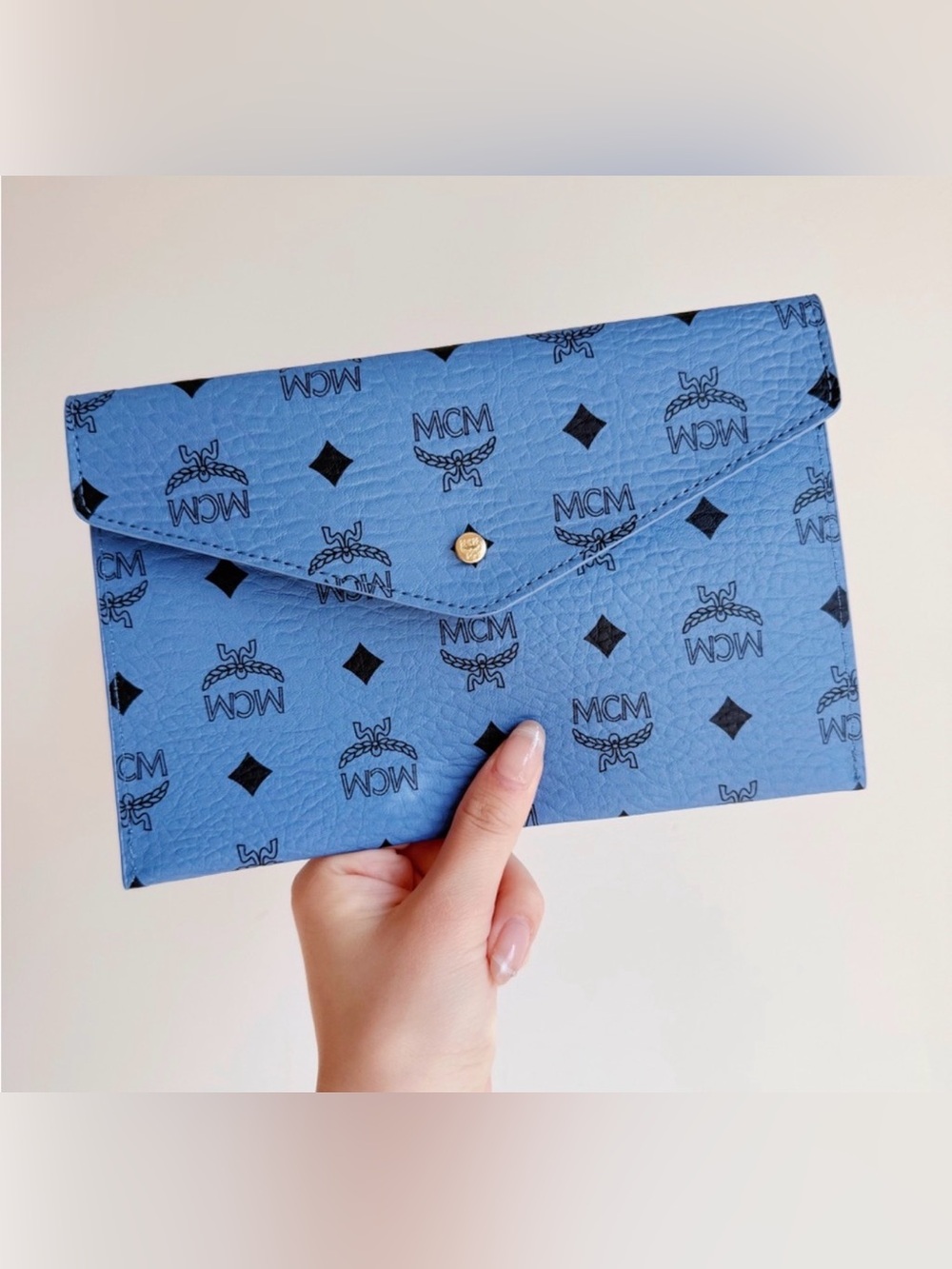 MCM Blue Cosmetic Pouch